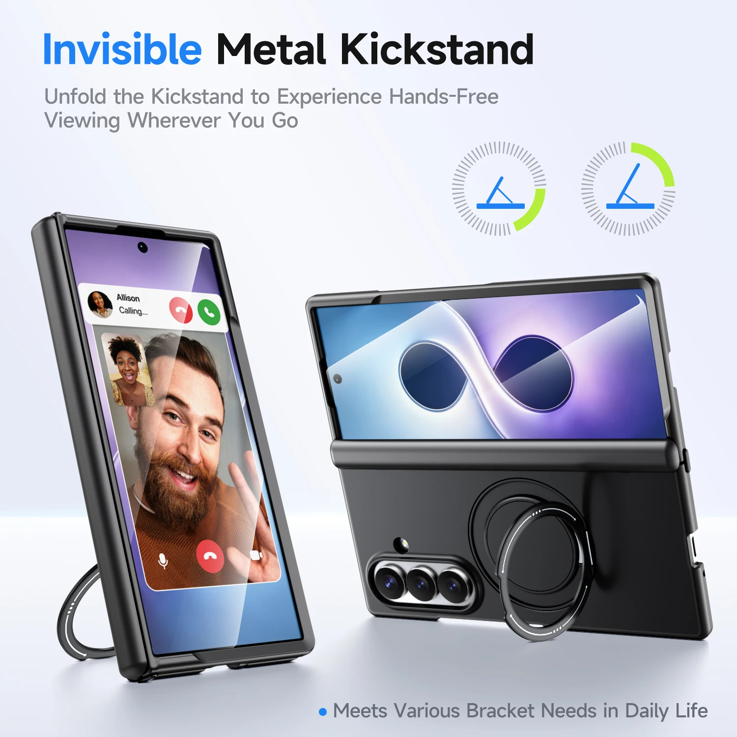 360 °   Magnetyczne etui z uchwytem do Samsung Galaxy Fold8 Ultra / Fold 8 / Fold 7, kompatybilne z Magsafe, chroniące zawias, odporne na wstrząsy, z funkcją stojaka. — zdjęcie produktu 6