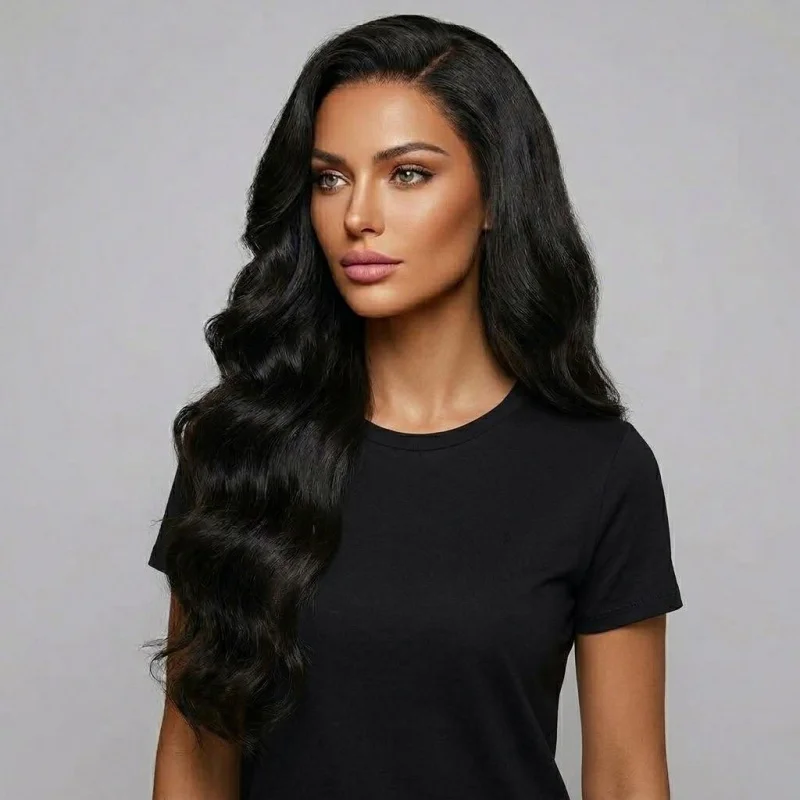 

13x4 HD Lace Front Synthetic Wig, 28 Inch Body Wave Wig, 150 Density with Baby Hair for Women