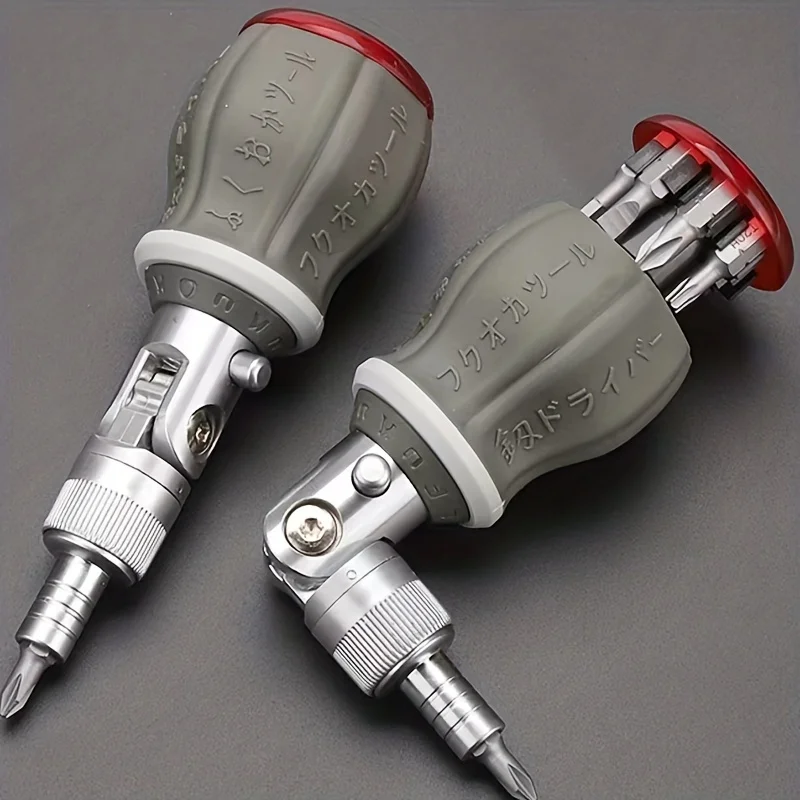 

1pc 8-in-1 Ratchet Multi-function Screwdriver, Multi-function Magnetic Screwdriver, Professional Angle Screwdriver, Repair Tool