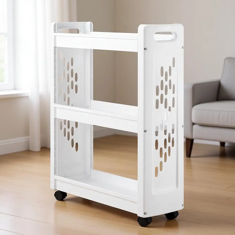 

3-Tier Mobile Laundry Cart, 8.5x26x31 Inches