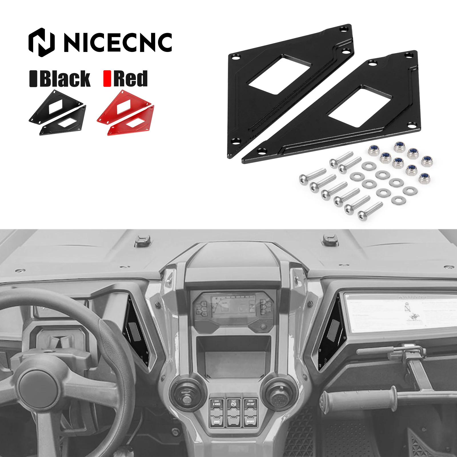 

NICECNC Left & Right Switch Panel Aluminum ATV For Honda Talon 1000R SXS10S2R 1000X-4 SXS10S4 1000XS SXS10S2XS Talon Switch