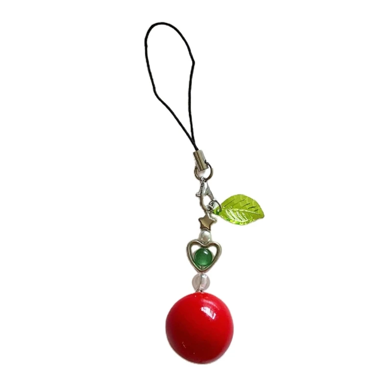 Alloy Love Heart DIY Earrings Accessories Red Tomato Green Leaves Pendants