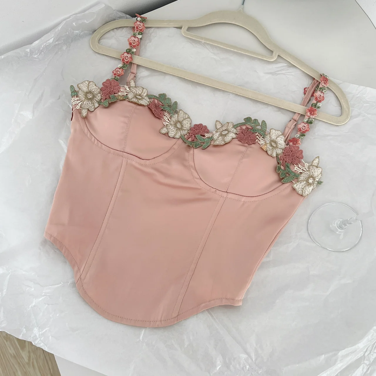 Damen rosa Rock setzt Vintage langen Rock von der Schulter Spitze Crop Top y2k koreanische elegante 1920er Jahre neue passende Sets Kleidung Sommer