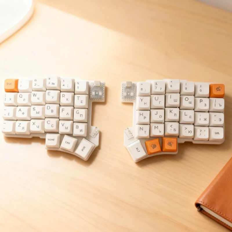 

Русская Silakka54, разделенная клавиатура, проводная одномодовая эргономичная клавиатура, офисная механическая клавиатура, колпачок для игровых аксессуаров