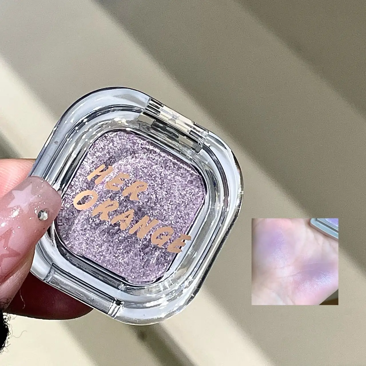 HERORANGE – Palette de fards à paupières monochromes, breloque scintillante, Explosion nacrée, polarisée, éclaircissante, point culminant du ver à soie