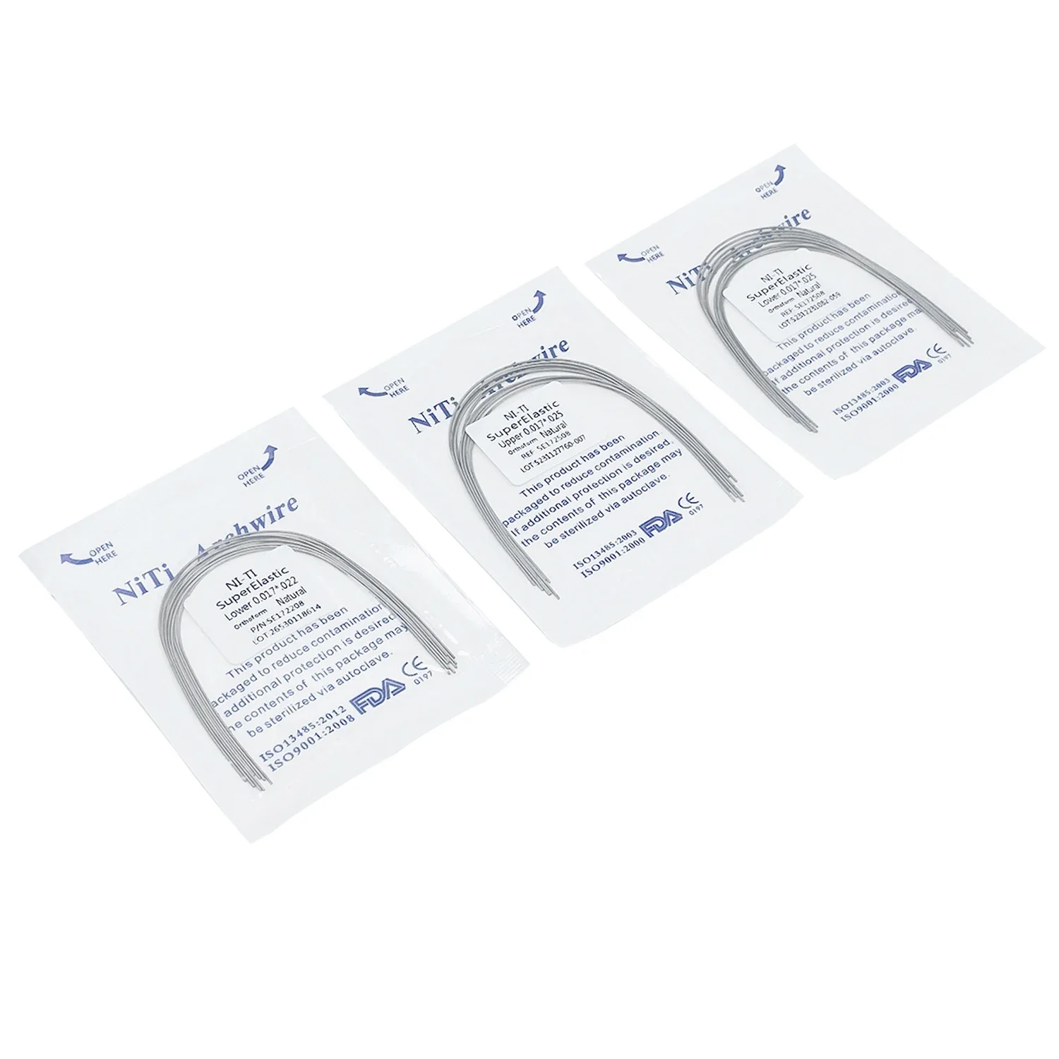 JOLANT Dental Arch Wires, Niti Natural Form, Redondo e Retangular, Super Elástico, Suporte Ortodôntico, 10Pcs