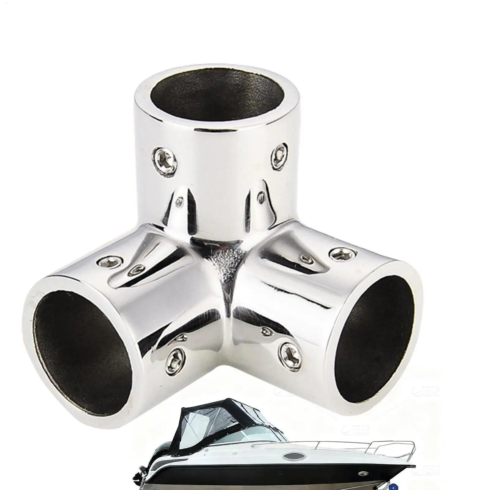 

Stainless Steel 3 Way Handrail Connector 316 Marine Grade Railing Fork Tee Joint Socket Fitting for Yacht Dock Guardrail Pipe