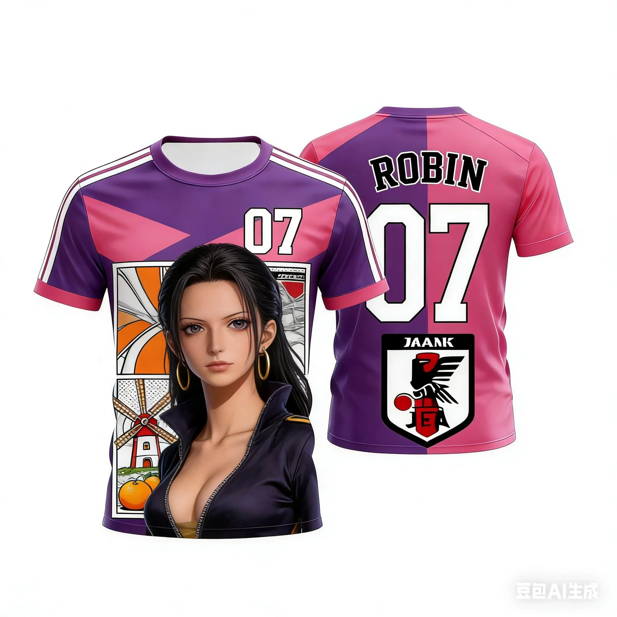 One Piece  Luffy Anime Cross-border Soccer Jersey For Kids Boys Girls Quick Dry Breathable Match Training Fan Sports Short