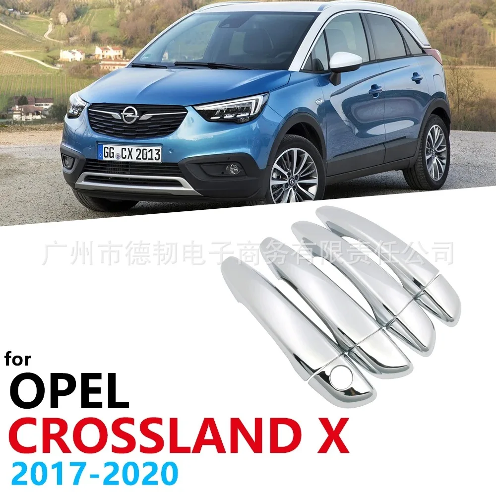 

For Opel Crossland X 2017-2020 Chrome Silver ABS Door Handle Cover Trim Decoration Sticker Car Exterior Accessories