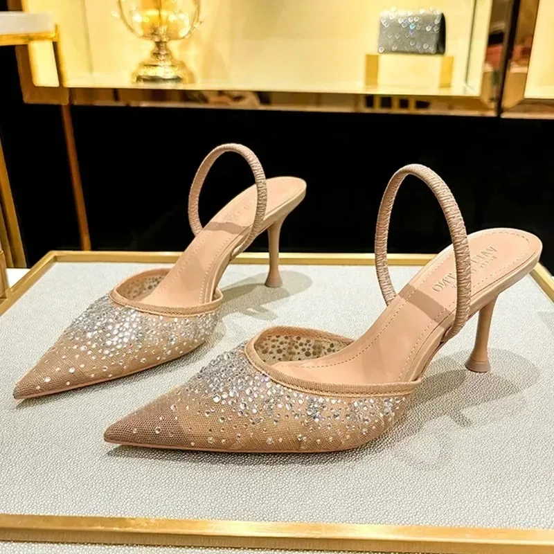 

women sandals Luxury Designer Heels Sandals Women Summer Sexy Slingbacks Thin High Heels Elegant Dress Shoes Woman