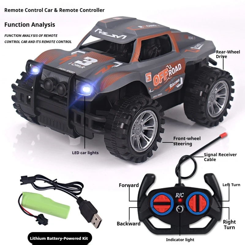Generic Remote Control Off Road Car 4WD Rechargeable LED Light Shockproof Electric Racing Vehicle For Indoor Outdoor Play 2026