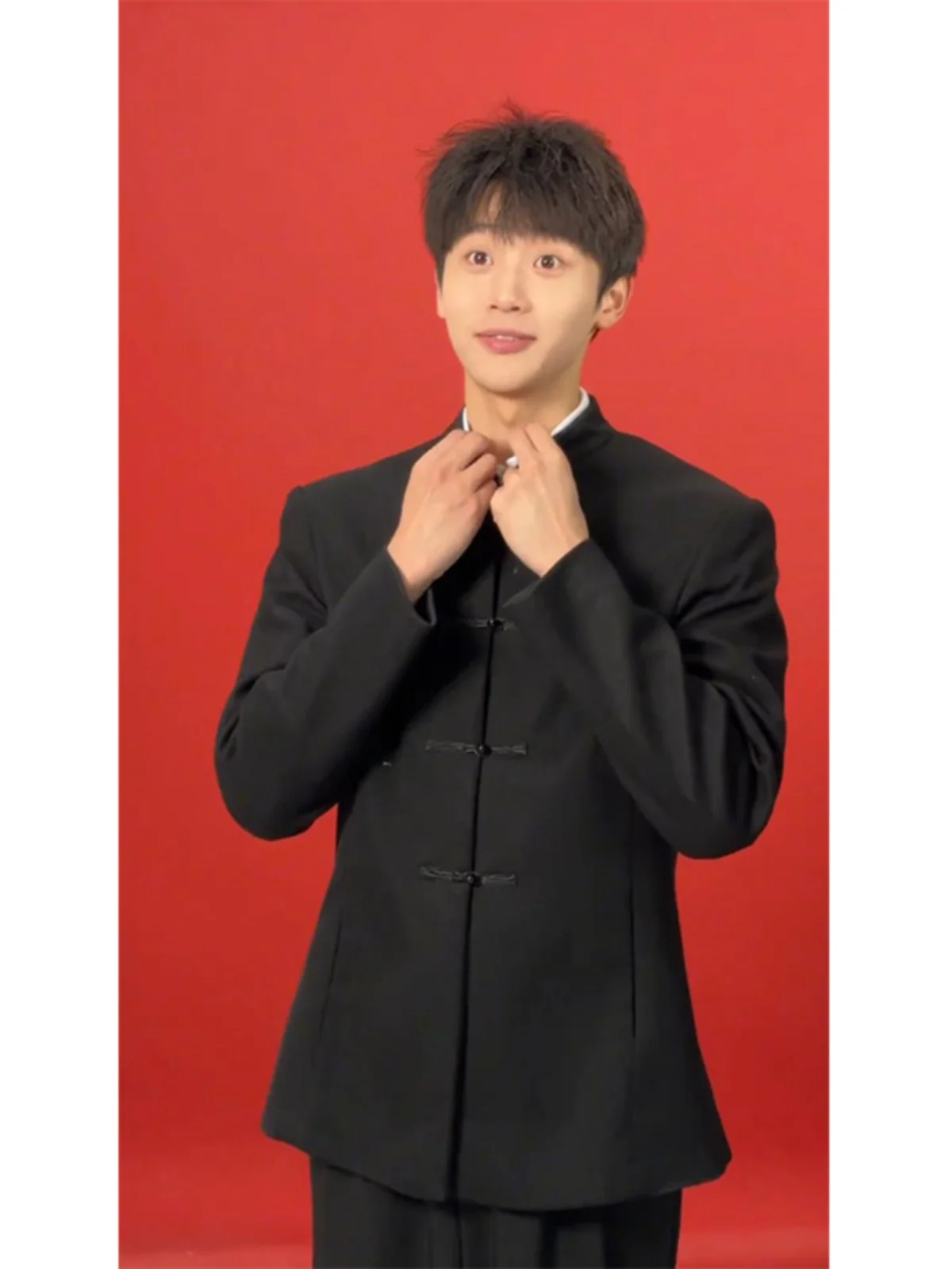 

New Chinese Sle Bla Suit Jaet Men's Wedding Engagement Outfit High-End Feeling Haome Youthful Spring Autumn Wear