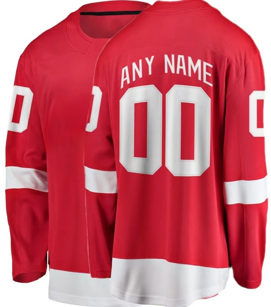 Maillot de hockey de Detroit brodé personnalisé, uniforme de hockey sur glace pour jeunes hommes et femmes