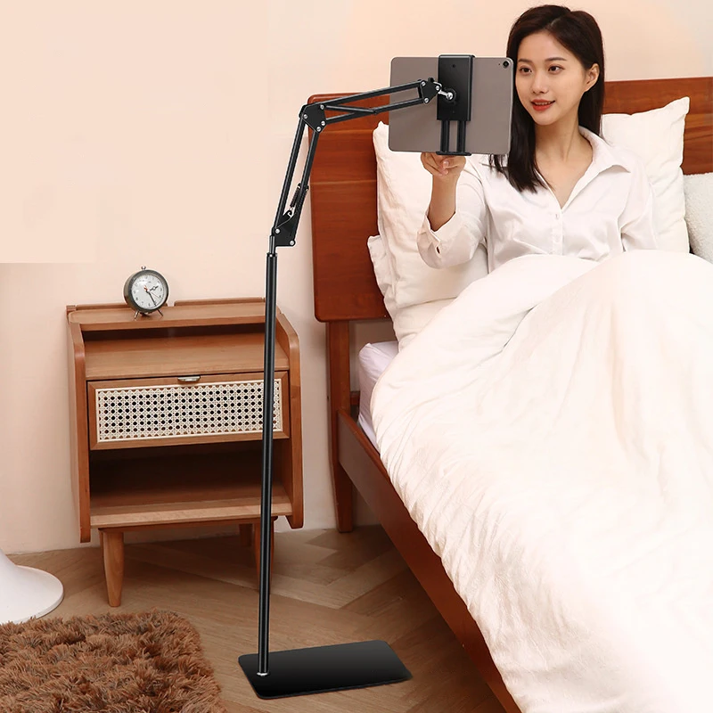 Floor-mounted Mobile Phone Lie Bed Holder Tablet Smart Device Standing Arm 360° Rotation Bracket For IPad Tablet PC