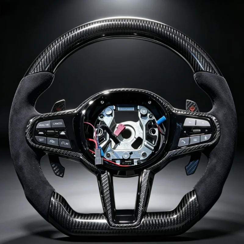 Carbon Fiber Steering Wheel Fit For BMW CS G01 G02 G05 G31 G32 G82 G42 G14 G20 G21 G80 G81 G22 G23 G26 G30 G15 G32 G87 Suede