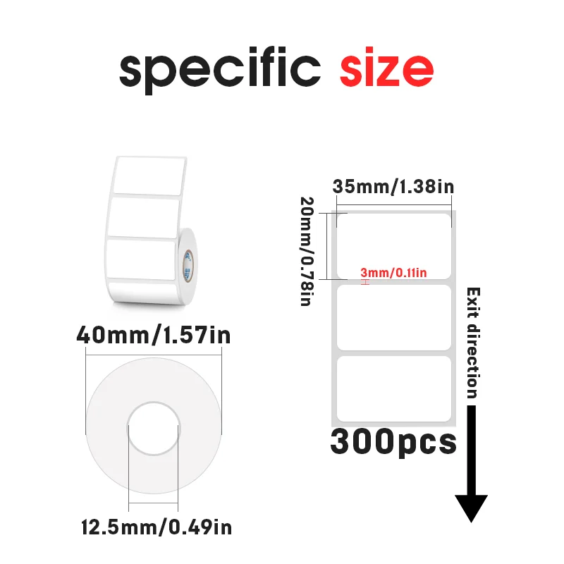 Adhesive paper Sticker 35x20mm For Portable Printer Phomemo SINMARK Two Inch Series Waterproof Self-adhesive Label Paper