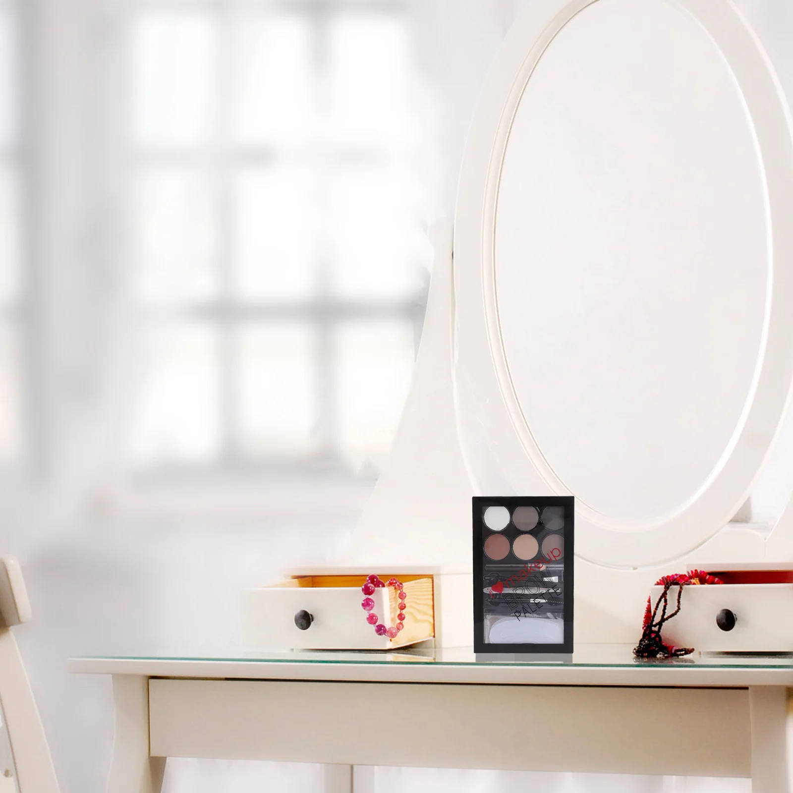 1세트 6색 눈썹 파우더 메이크업 키트 오래 지속되는 방수 브로우 도구 자연스럽고 풍성한 눈썹 파우더 세트