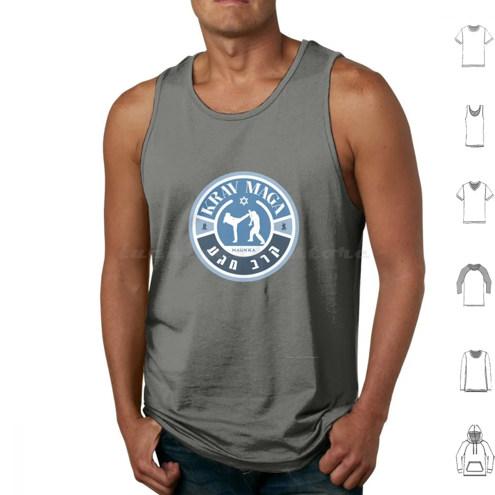Krav Maga By Haukka Tank Tops Vest Sleeveless Krav Maga Haukka Self Defense Martial Arts Kick Hebrew Israeli