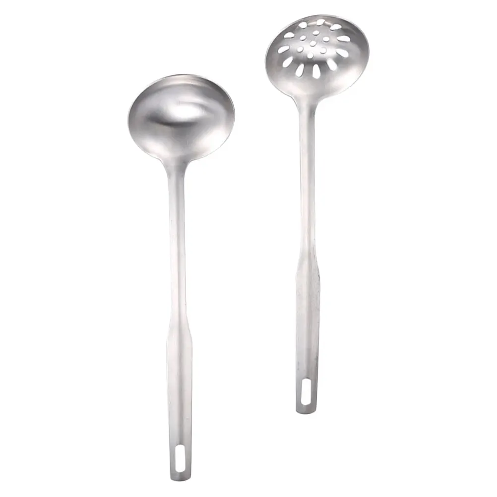 

1 set 1 Set Stainless Steel Long Handle Soup Spoon Colander Hot Pot Ladle Strainer Cookware Oil Filter Fine Hole Heat