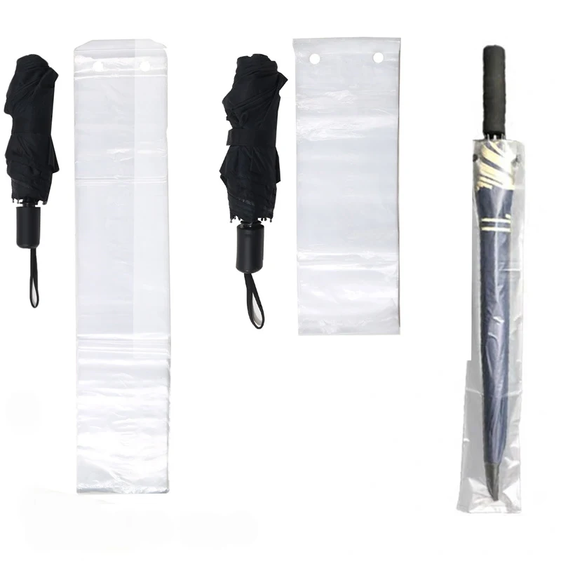 100pcs Disposable Umbrella Bag Transparent Waterproof Plastic Umbrella Cover For Hotel Lobby Doorway Umbrella Bag