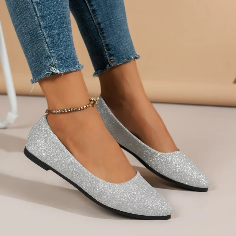 

New Arrival 2024 Women Pointed Toe Beautiful and Fashion Summer Shoes Flat Ballerina Comfortable Casual Women Shoes