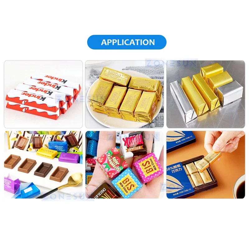 ZONESUN Chocolate Wrapping Machine Candy Packaging Machine Candy Bar Wrapping Machine Horizontal Flow Wrapper ZS-HFW1