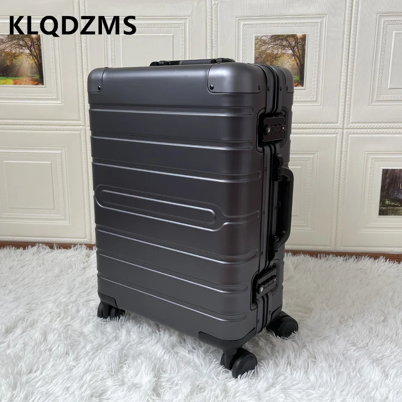 Imagem -04 - Klqdzms-alumínio Magnésio Liga Trolley Case Student Boarding Box com Rodas Rolling Suitcase All-alumínio Bagagem Novo 20 24 28