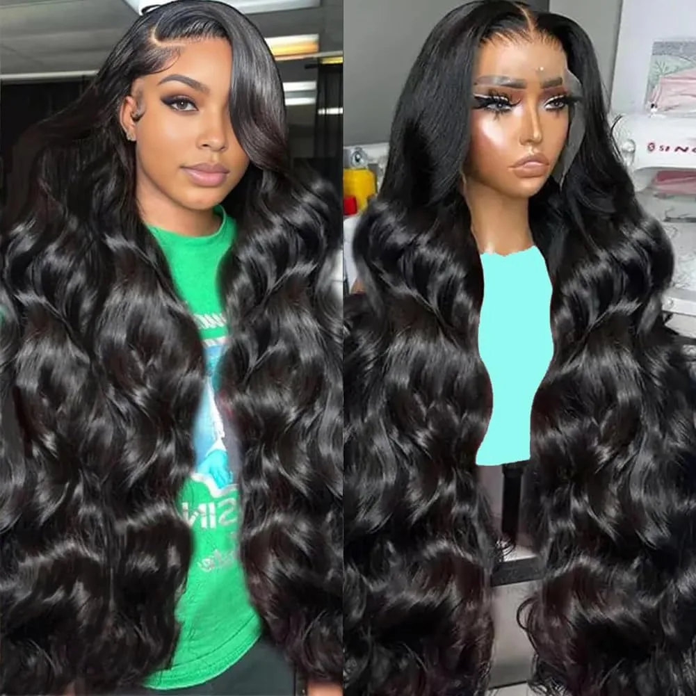 

180% Density Body Wave 13x4 Lace Front Wigs Human Hair For Black Women 40 Inch 13x6 Hd Transparent Lace Frontal Human Hair Wigs