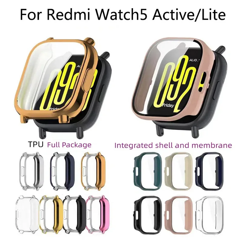 

Compatible with Redmi Watch Tempered Glass Protective Case 5 Active Smart Watch Protective Film Redmi Watch 5 Lite
