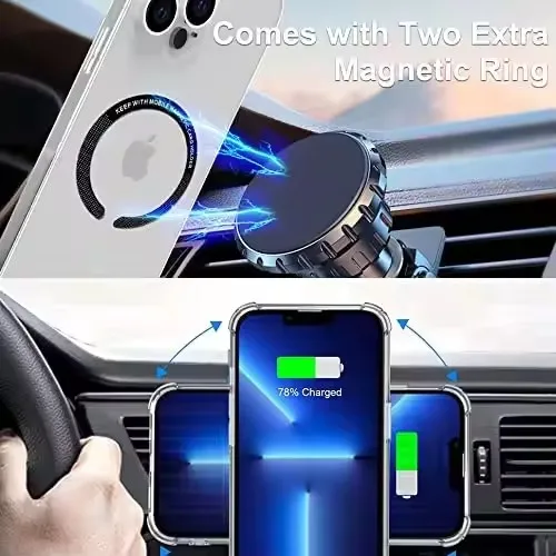 Metal Plate Sticker Ring For Magsafe Wireless Charger For iphone 15 Pro Max 16 Mobile Phone Magnetic Car Mount Holder Universal