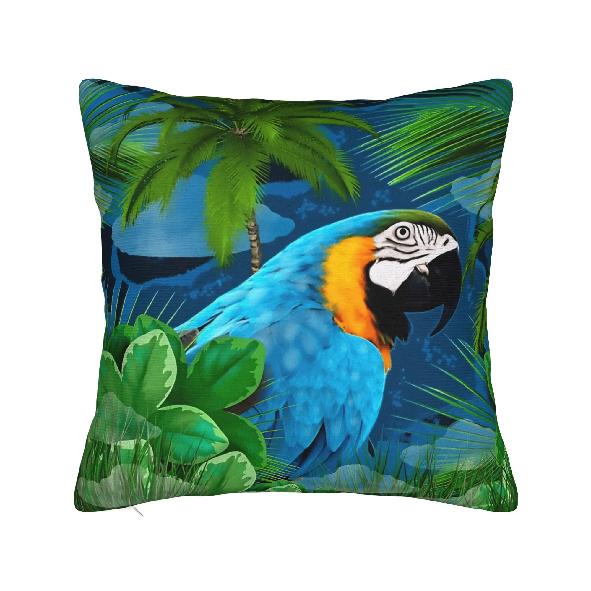 Tropical Parrot Palm Pillowcases  Morden Pillow Case For Couch Sofa Bedroom Print Pillow Cover