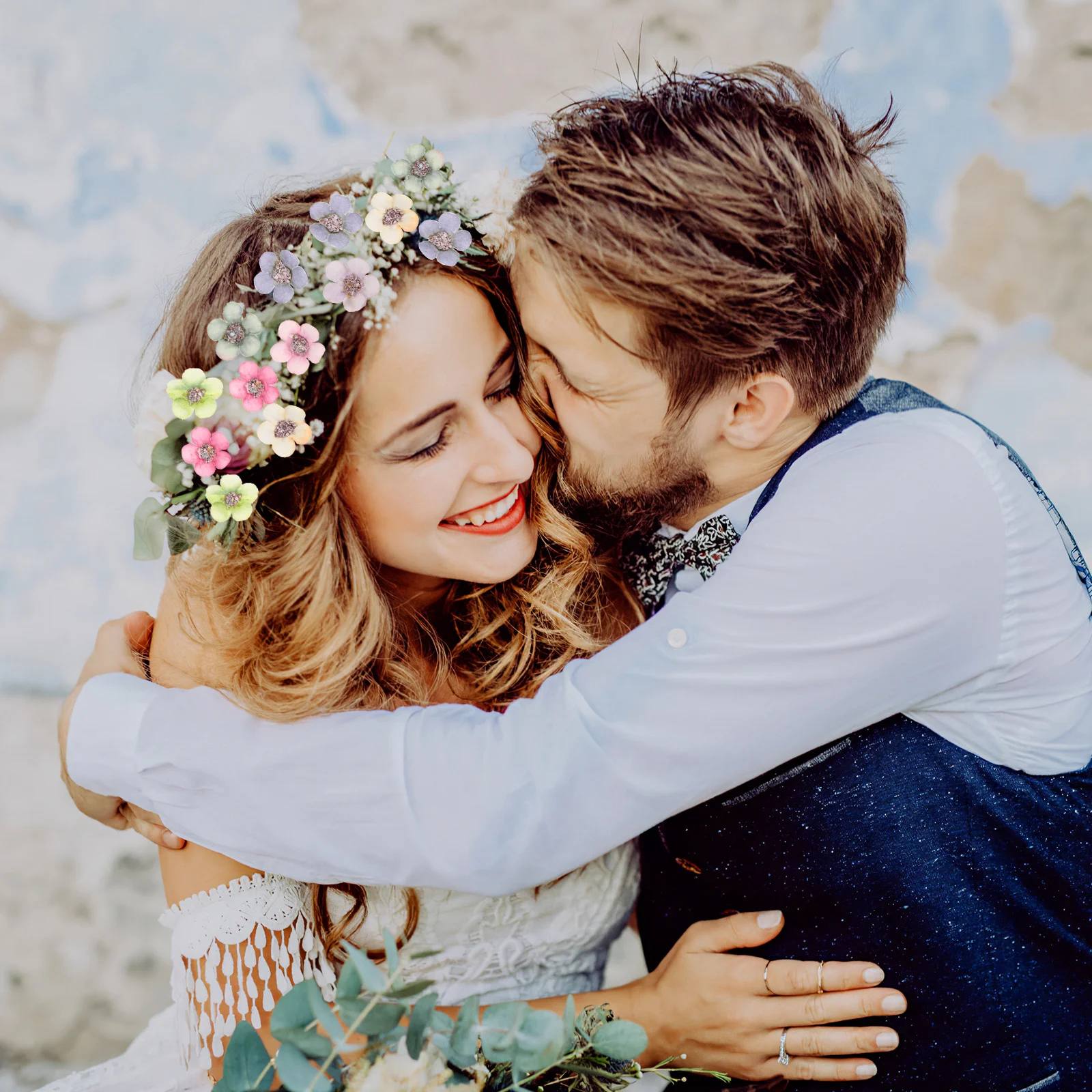 

50Pcs Fake Flower Heads Mini Artificial Daisies Realistic Fabric Flowers for DIY Headdress Craft Wedding Home Party Decorations