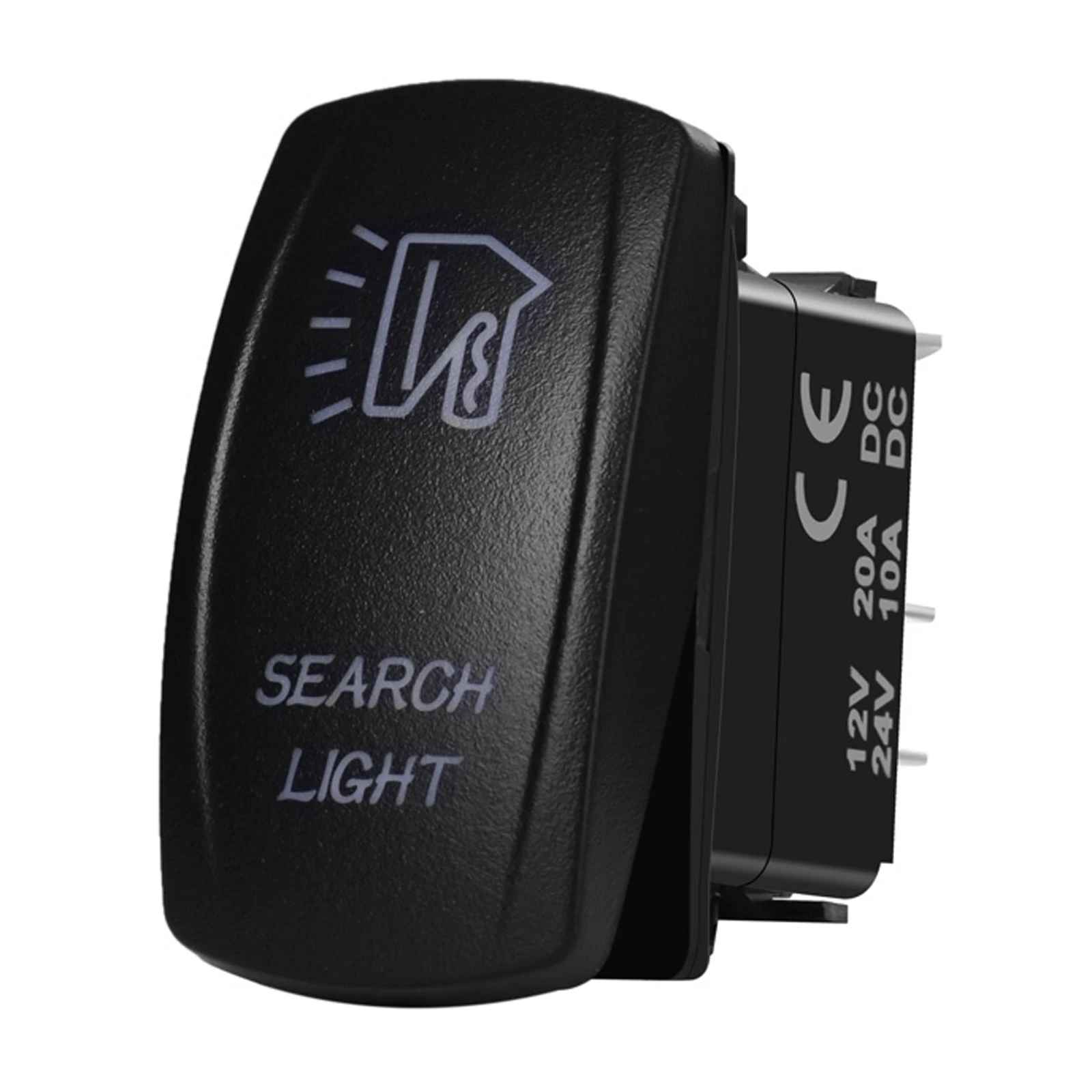Blue & Red Led Rocker Switch Waterproof 5Pin SPST On/Off 12V/24V Underwater Light Defog A/C for Car Boat Truck RV Boat Off Road