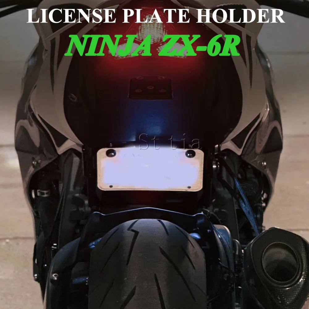New For Kawasaki Ninja ZX-6R ZX6R 2024 2025 Motorcycle Rear Short Tail Stock Tidy License Plate Holder Tailstock Bracket Kit