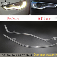 2PCS For Audi A6 C7 2012 2013 2014 2015 Car headlight DRL Daytime Running Light Guide Plate DRL Tube Strip