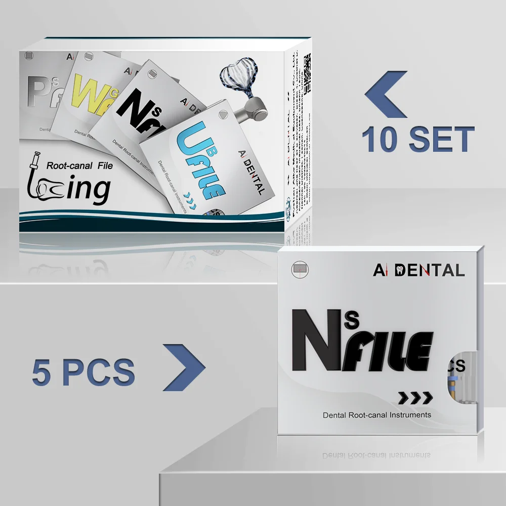 

AI-NS Heat-Activated NiTi Root Canal Files​ USA Original Model for Endo Motors 25mm 5pcs/Pack 10 Sets/Box