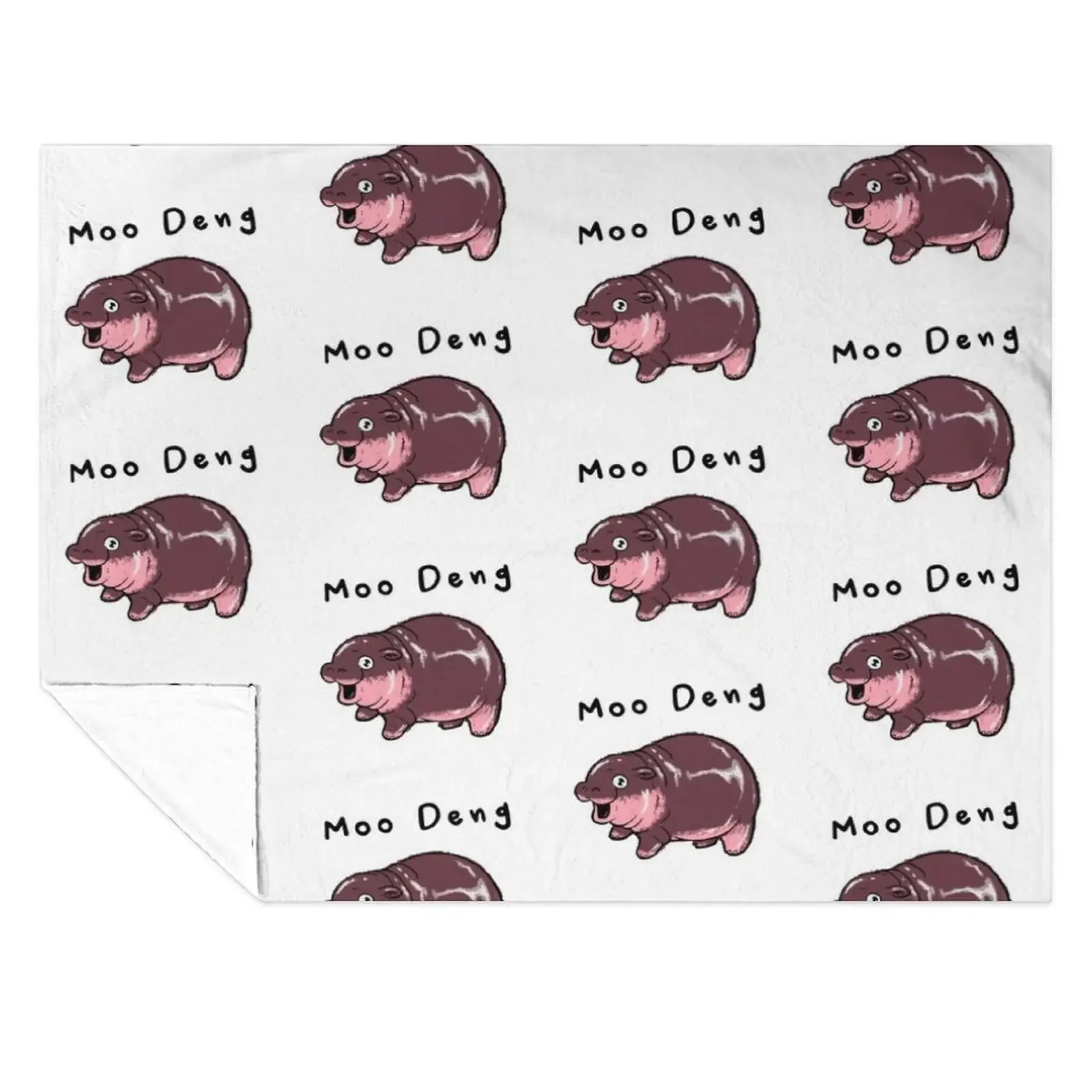 

Moo Deng Throw Blanket Soft Big Weighted Furrys Comforter Blankets