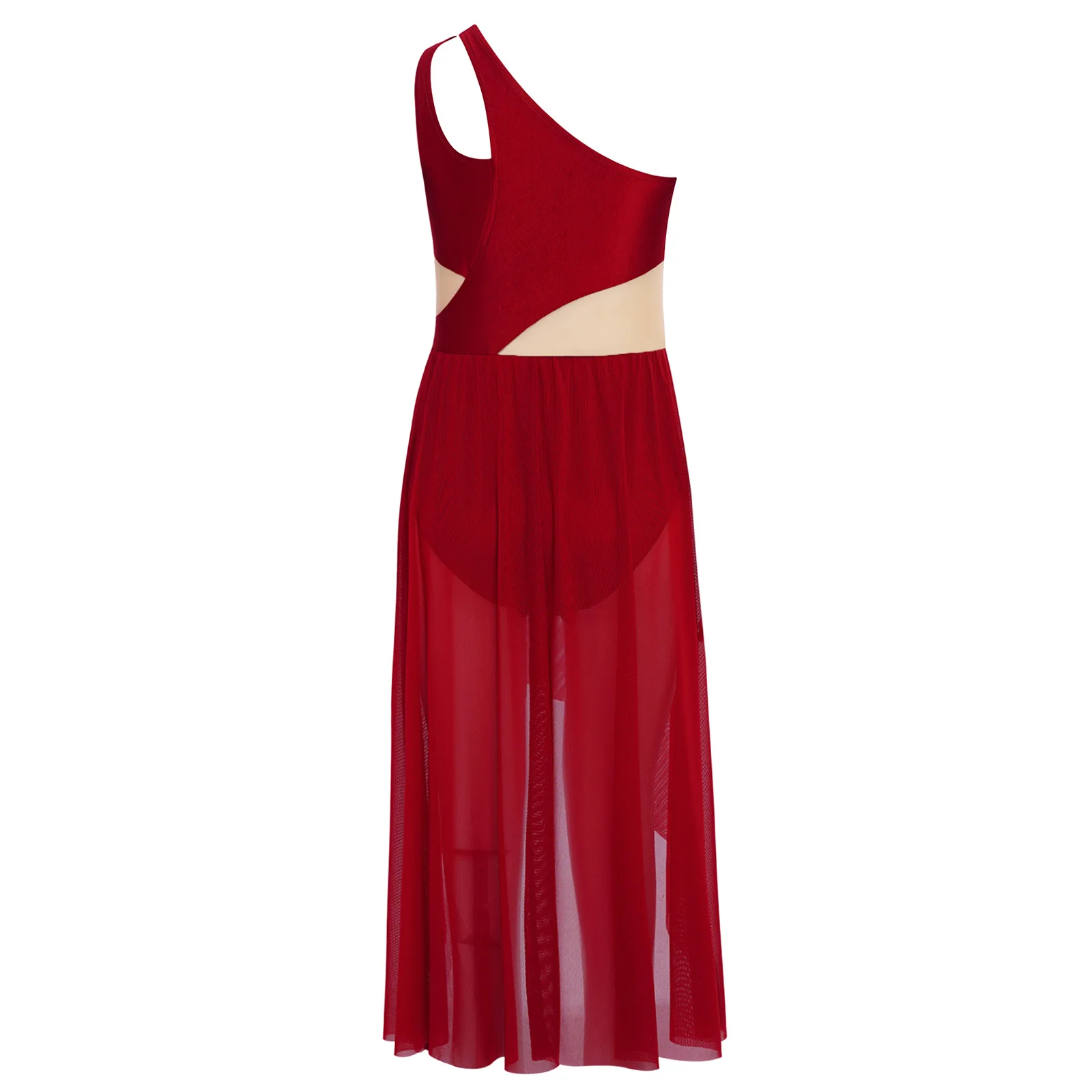 여자 스케이트 드레스 민소매 하이 로우 흐르는 메쉬 볼룸 발레 드레스 키즈 서정적 댄스 의상 반짝 이는 라인 석 댄스웨어