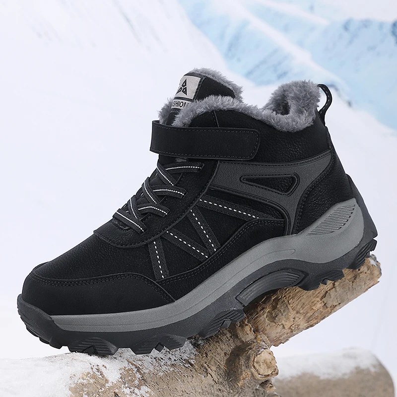 

Outdoor Non-slip Man Snow Boots 2024 Thickened Warm Men Casual Shoes Winter Hiking Shoes Plus Velvet Large Size Waterproof Boots