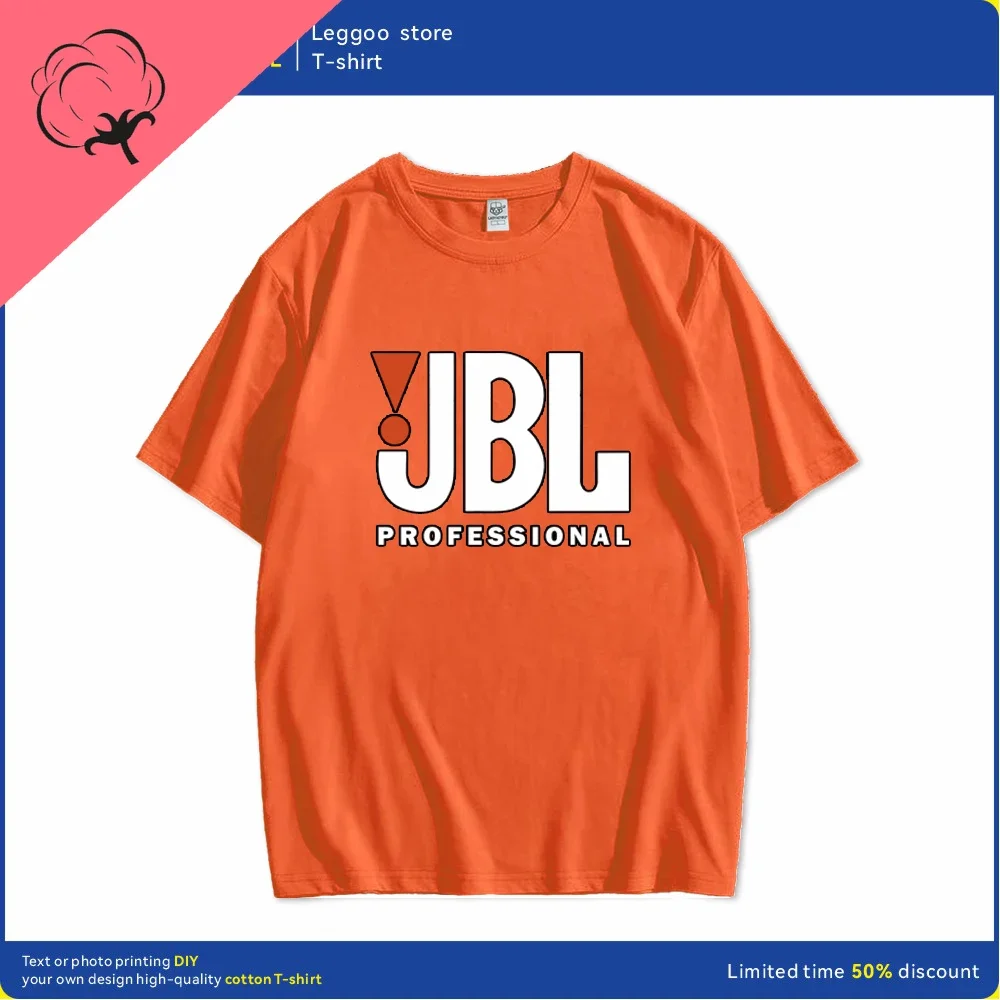 تي شيرت كاجوال أنيق ومريح بأكمام قصيرة مطبوع عليه JBL مشهور حديثًا هو قميص أنيق لكل من النساء