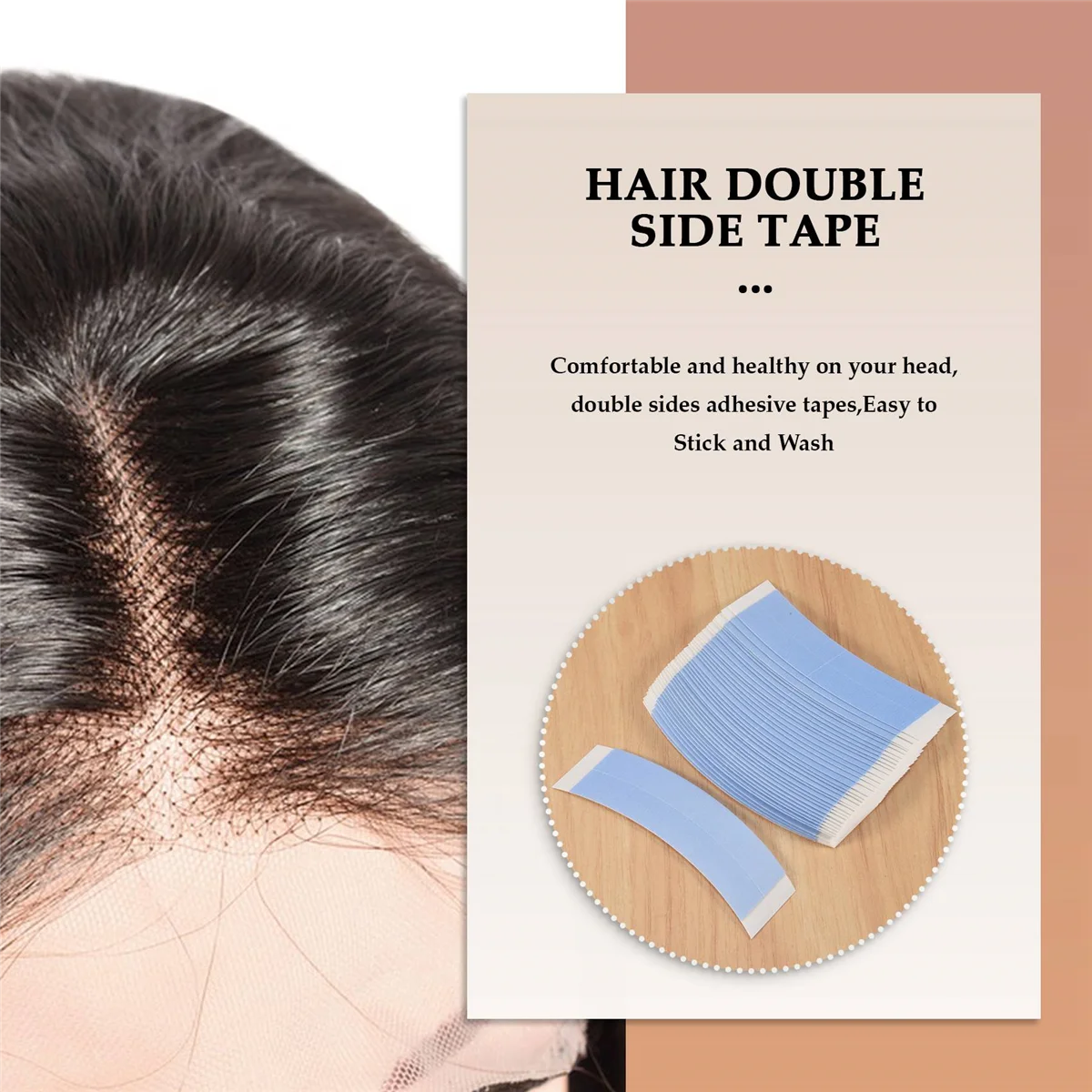 Cinta adhesiva de doble cinta fija azul para peluca, cinta de cabello extendido impermeable para tupé, película de Peluca de encaje con línea de corte, 36 piezas por lote