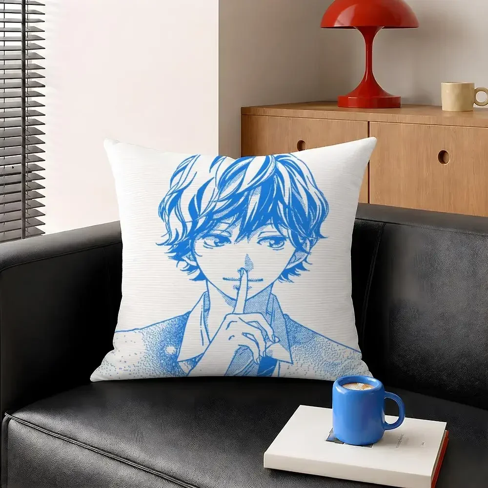 Manga Ao Haru Ride Futaba Kou Romance Cushion Cover Decorative Pillowcase Soft Short Plush Cozy Durable Sofa HomeDecor Items