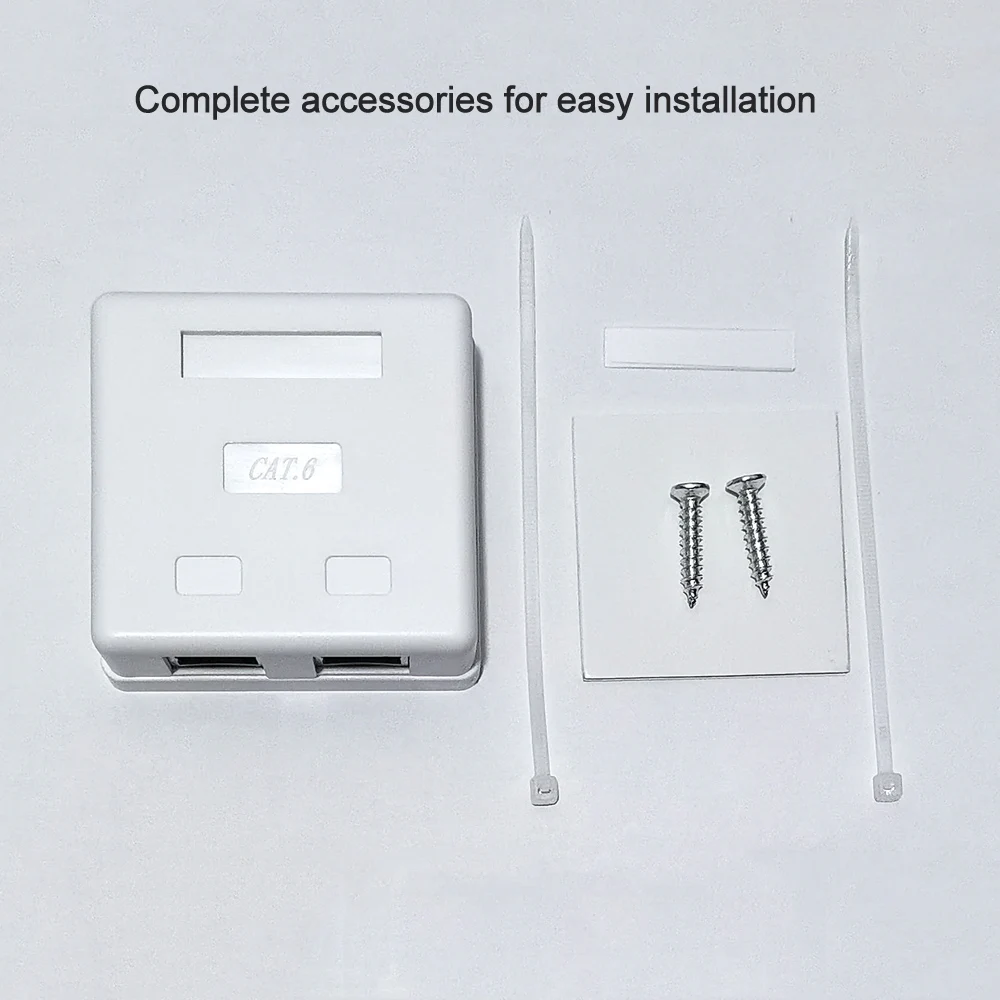 HQ conector RJ45 de dos puertos, caja de conexiones de escritorio UTP STP CAT6, adaptador de Cable de red de 2 puertos, extensión Ethernet, tipo de