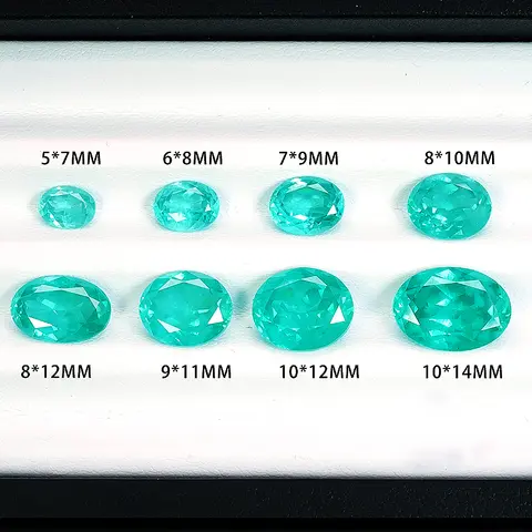 실험실용 타원형 파라이바 색상, Yttrium 알루미늄 가넷 재배, Tsavorite 포함, 보석 보석 인증