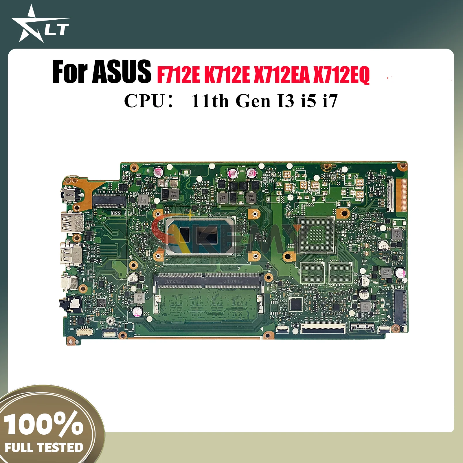 

X712EA Laptop Motherboard For ASUS VivoBook X712E X712EQ F712E K712E X712EA Mainboard With 11th Gen I3 i5 i7 100% tests OK stk