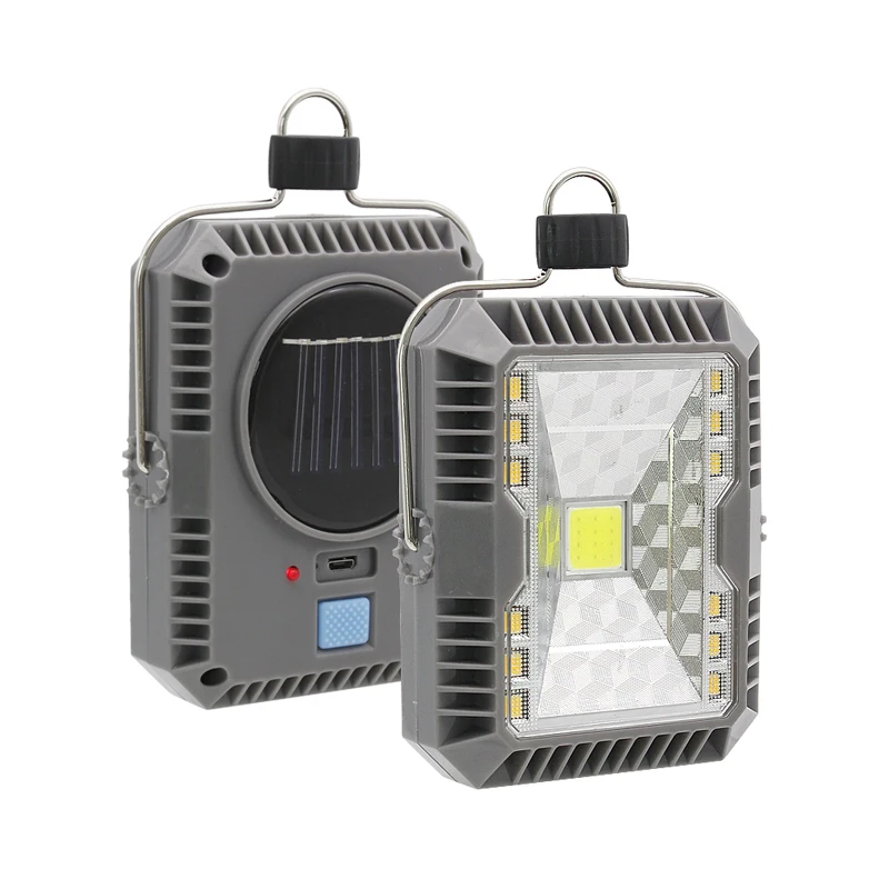 Waterproof LED Floodlight Camping Light 3 Modes Solar USB Rechargeable Portable Tent Lamp Emergency Outdoor