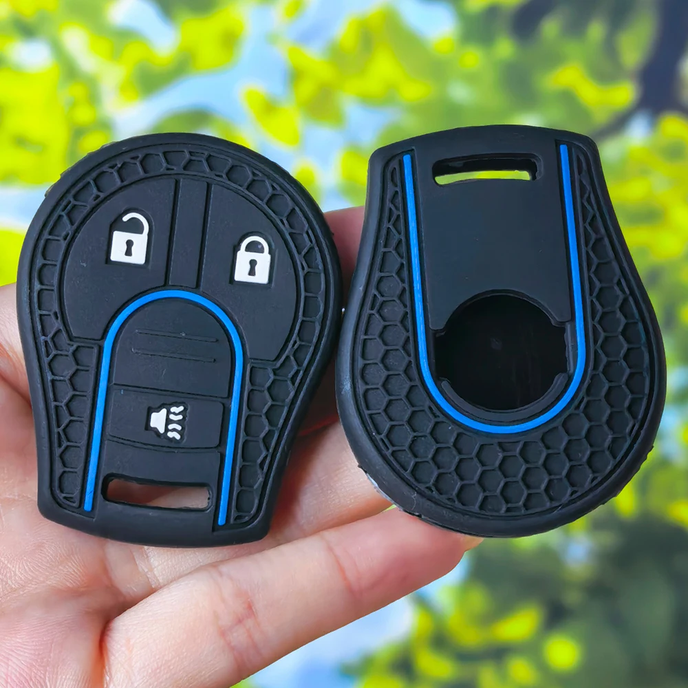 Honeycomb‑Grip Silicone Remote Key Case for Nissan Altima Juke Maxima Rogue Sentra Versa Keyless Entry Fob Protector Holder