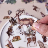 40pcs/pack Plants Flowers Animals PET Stickers DIY Diary Decorative Mobile Stickers Scrapbooking Craft Stickers Stationery