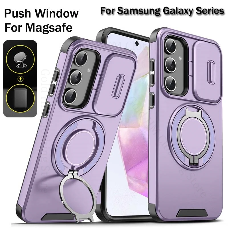 

Camera Protector Heavy Duty Hybrid Cases For Samsung A17 A07 A56 A36 A26 A16 A06 A55 A35 A25 5G Magnetic Ring Holder Stand Cover