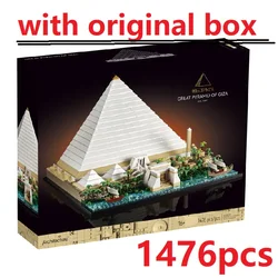 With Original Box Compatible 21058 Egypt The Great Pyramid of Giza City Architecture Street View Building Blocks Christmas prese